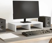 vidaXL Βάση Οθόνης Λευκή 50x27x10 εκ. από Επεξ. Ξύλο