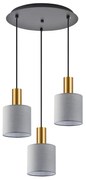Φωτιστικό Οροφής Τρίφωτο Homelighting 77-8607 Gold/Grey
