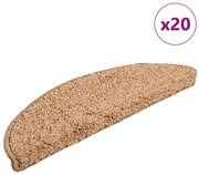 vidaXL Πατάκια Σκαλιών 20 τεμ. Μπεζ Ημίκυκλα 56x17x3 εκ.