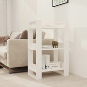 Βιβλιοθήκη/Διαχωριστικό Χώρου Λευκό 60x35x91 εκ. Μασίφ Πεύκο 813880
