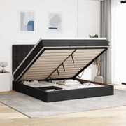 vidaXL Οθωμανικό κρεβάτι με στρώματα &amp; LEDs Μαύρο 180x200cm Velvet