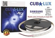 Ταινία LED 12W/m 5M 80LED/M 48V-IC CRI90 3000K 1206lm/m IP67 JAZZ 130999 Cubalux 130999