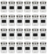 vidaXL Βάζα Αποθήκευσης 24 τεμ. 300 ml με Αυτοκόλλητο
