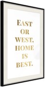 Αφίσα - Home Is Best (Gold) - 40x60 - Μαύρο - Με πασπαρτού