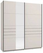 Ντουλάπα Συρόμενη VEYMONT 200 OG με Καθρέπτη Cashmere 195x61x218εκ. 195x61x218 εκ.