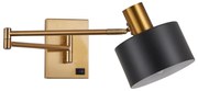 SE21-GM-52-MS1 ADEPT WALL LAMP Gold Matt Wall lamp with Switcher and Black Metal Shade+ HOMELIGHTING 77-8366