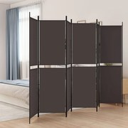 vidaXL Διαχωριστικό Δωματίου με 6 Πάνελ Καφέ 300x200 εκ. από Ύφασμα
