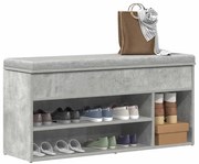 Πάγκος παπουτσιών vidaXL Γκρι μπετόν Ξύλο μηχανικής κατασκευής