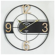 Ρολόι Τοίχου Μεταλλικό Μαύρο-Χρυσό 60x4.5x60cm 753-10037 Estheti 753-10037 Μαύρο-Χρυσό