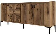 Μπουφές Venedik 845HCT5311 180x35x78cm Walnut Μοριοσανίδα, Μελαμίνη