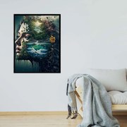 Πίνακας σε Plexiglass με Θέμα &#8220;Μητέρα φύση 2&#8221; σε μαύρη ξύλινη Κορνίζα - 120cmx80cm