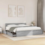 Πλαίσιο Κρεβατιού με Κεφαλάρι Γκρι Sonoma 180x200εκ. Επεξ. Ξύλο 3295546
