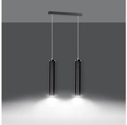 Κρεμαστό Φωτιστικό Οροφής Ράγα 2xGu10 Ατσάλι LUNA Made in Poland Emibig-956/2-Μαύρο 956/2