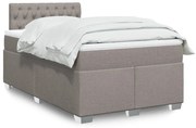 Κρεβάτι Boxspring με Στρώμα Taupe 120x190 εκ. Υφασμάτινο - Μπεζ-Γκρι