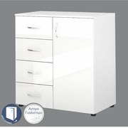 ΝΤΟΥΛΑΠΙ ΜΕ ΣΥΡΤΑΡΙΕΡΑ Deli Μ/Υ/Β 80x91x43cm  Άσπρο Γυαλιστερό-GRA004