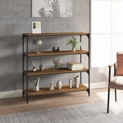 vidaXL Βιβλιοθήκη Καπνιστή Δρυς 100 x 33 x 100 εκ. Επεξ. Ξύλο &amp; Ατσάλι