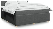 ΚΡΕΒΑΤΙ BOXSPRING ΜΕ ΣΤΡΩΜΑ ΣΚΟΥΡΟ ΓΚΡΙ 200X200 ΕΚ. ΥΦΑΣΜΑΤΙΝΟ 3289857