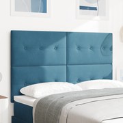 vidaXL Κεφαλάρι Επιτοίχιο με κεφαλάρι Σκούρο Μπλε 144 cm Βελούδο
