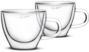 Φλιτζάνι Cappuccino με Χερούλι THERMO Double Wall Σετ 2τμχ 190ml Lamart LT9026 Διάφανο