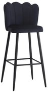 Intrahome Σκαμπό μπαρ Velvi Intrahome βελούδο σε μαύρη απόχρωση 46x45x105.5εκ | SKU: INTRAPA-238111293