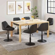 Καρέκλες Τραπεζαρίας Περιστρεφόμενες 6 τεμ. Μαύρες Βελούδινες