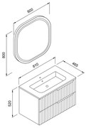 Σετ Έπιπλο Μπάνιου ENZA 80 Ανθρακί 81x46.5x145 εκ.