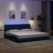 vidaXL Σκελετός Κρεβατιού με LED Χωρίς Στρώμα Μπλε 200x200 εκ.