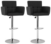 vidaXL Σκαμπό Μπαρ 2 τεμ. Μαύρα από Συνθετικό Δέρμα