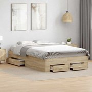 vidaXL Σκελετός Κρεβατιού Καφέ 120 x 200 cm Επεξεργασμένο ξύλο