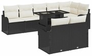 vidaXL Σετ Καναπέ Κήπου 9 pcs Μαύρο 100 x 55 x 73 εκ Πολυ ράταν
