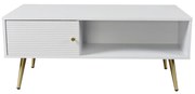 Liberta ZIZEL COFFEE TABLE 1ΠΟΡΤΑ ΛΕΥΚΟ ΜΕ PATTERN ΧΡΥΣΟ 100x50xH42cm 100x50xH42cm 04-0658