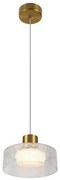 Κρεμαστό Φωτιστικό Οροφής LED 8W Γυαλί Arte Illumina Nimbus Eurolamp-144-18011-Μπρονζέ 144-18011