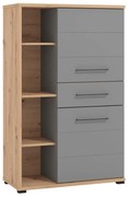 Βιτρίνα Lisabon POP Artisan Oak - Γκρί Γραφίτης - Γκρί Μάτ 89.5*40*141.5 εκ. 89.5x40x141.5 εκ.