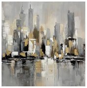 ΠΙΝΑΚΑΣ ΣΕ ΚΑΜΒΑ Fylliana ”New York 36182” ΓΚΡΙ-ΜΠΕΖ 100x4x100εκ 166-225-054