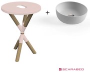 Scarabeo Cross 2501F0-9854 Antique Pink Πάγκος Με Νιπτήρα Glam Pearl Ø39εκ.