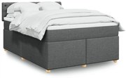 ΚΡΕΒΑΤΙ BOXSPRING ΜΕ ΣΤΡΩΜΑ ΣΚΟΥΡΟ ΓΚΡΙ 160X200 ΕΚ ΥΦΑΣΜΑΤΙΝΟ 3289039