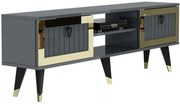 Έπιπλο Τηλεόρασης Lidya 475OLV2917 150x30x45,6cm Anthracite-Gold