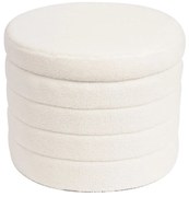 GROOVY Σκαμπό Αποθηκευτικό, Teddy Ύφασμα Εκρού  Φ56cm H.45cm [-Εκρού-] [-Ύφασμα-] Ε7040,1