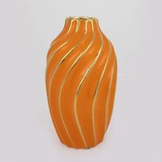 Βάζο Κεραμικό 752-20182 14x14x24,5cm Orange-Gold Estheti Home Κεραμικό