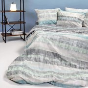 Σεντόνια King Size (Σετ) Melinen Casual Line Cynthia Aqua Γαλάζιο,Γκρι ΜΕ ΛΑΣΤΙΧΟ 180x200+32
