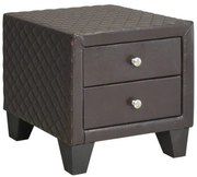 ΚΟΜΟΔΙΝΟ ELDA HM595.01 ΜΕ 2 ΣΥΡΤΑΡΙΑ ΑΠΟ ΚΑΦΕ ΜΑΤ PU 45x39x45Υ εκ.