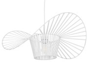 LUMINOVA 61465 Μοντέρνο Κρεμαστό Φωτιστικό Πλέγμα Μονόφωτο 1 x E27 IP20 Λευκό Σχοινί με Λευκό Σύρμα-Μ65 x Π65 x Υ25cm Globostar- 61465