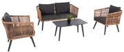 Σαλόνι Κήπου (Σετ 4Τμχ) Freja HM6057.03 Με Μαξιλάρια Beige-Anthracite 4 Θέσεων