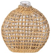 Βάζο Mandy 35624 Μ10,5x4x11cm Natural GloboStar Glass,Bamboo