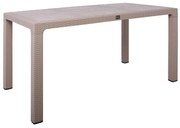 WOODWELL Ε313,1PELLO Τραπέζι Τραπεζαρίας Κήπου - Βεράντας, PP Απόχρωση Cappuccino  (Rattan Look) 150x90x73cm Ε313,1