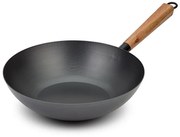Τηγάνι Αντικολλητικό Γουόκ Cantonese 10-166-012 Φ30Cm Με Ξύλινο Χερούλι Black Nava 30cm Stainless Steel