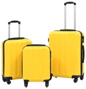vidaXL Σετ Βαλιτσών Τρόλεϊ με Σκληρό Περίβλημα 3 τεμ. Κίτρινο από ABS