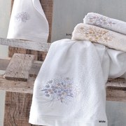 Πετσέτες Amantine Σετ 3τμχ Ecru Ρυθμός Σετ Πετσέτες 100% Βαμβάκι