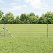 vidaXL Φράχτης με Στήλες. Ασημί 0.8 x 10 m Ατσάλι