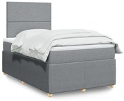 ΚΡΕΒΑΤΙ BOXSPRING ΜΕ ΣΤΡΩΜΑ ΑΝΟΙΧΤΟ ΓΚΡΙ 120X200 ΕΚ. ΥΦΑΣΜΑΤΙΝΟ 3292016